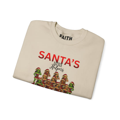 Crewneck Sweatshirt - "Santa's Little Helpers" Christmas Elf Group Holiday Sweater