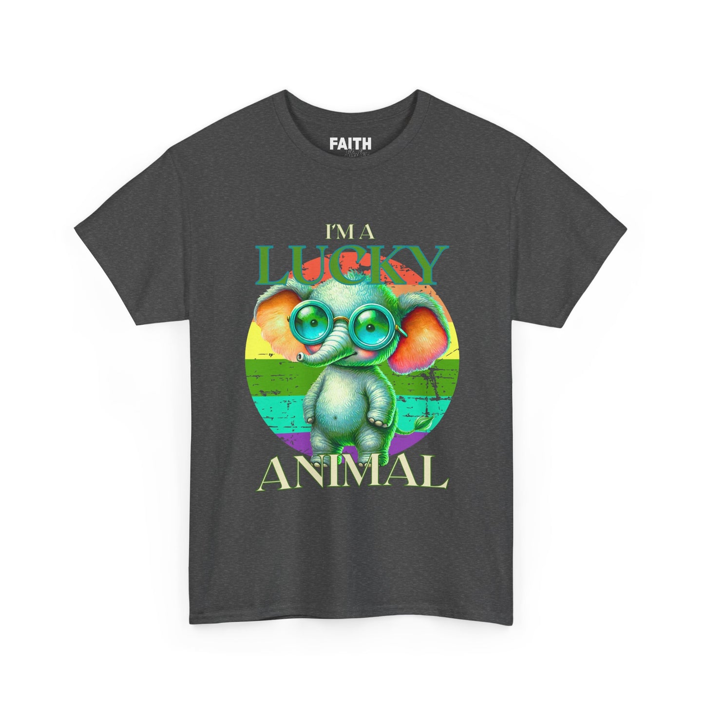 Lucky Animal Unisex Heavy Cotton Tee, Cute Gift for Animal Lovers, Casual Streetwear, St. Patrick's Day, Birthday Apparel