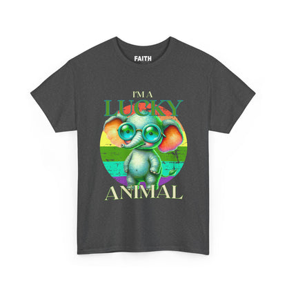 Lucky Animal Unisex Heavy Cotton Tee, Cute Gift for Animal Lovers, Casual Streetwear, St. Patrick's Day, Birthday Apparel