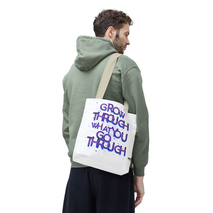 FaithStyles Tote — "Grow Through What You Go Through" Inspirational Quote Bag