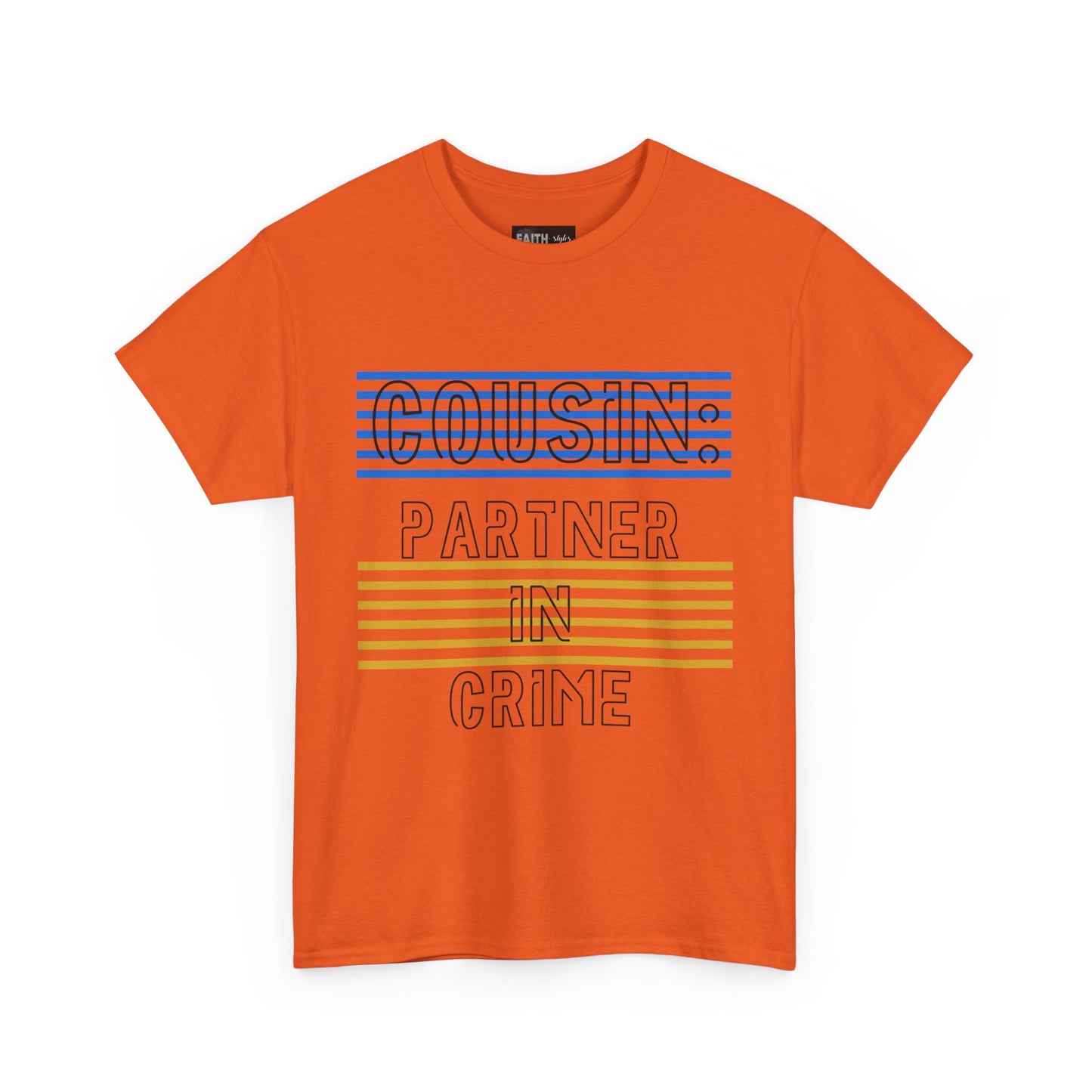 Cousins Partner in Crime Tee | Unisex Heavy Cotton T-Shirt for Family Gatherings, Cousin's Day, Gift for Cousins, Comfortable Casual Wear