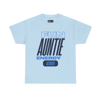 Fun Auntie Energy Activated Tee - Perfect Gift for Cool Aunts, Casual Wear, Gifting, Family Celebrations, Aunt's Day