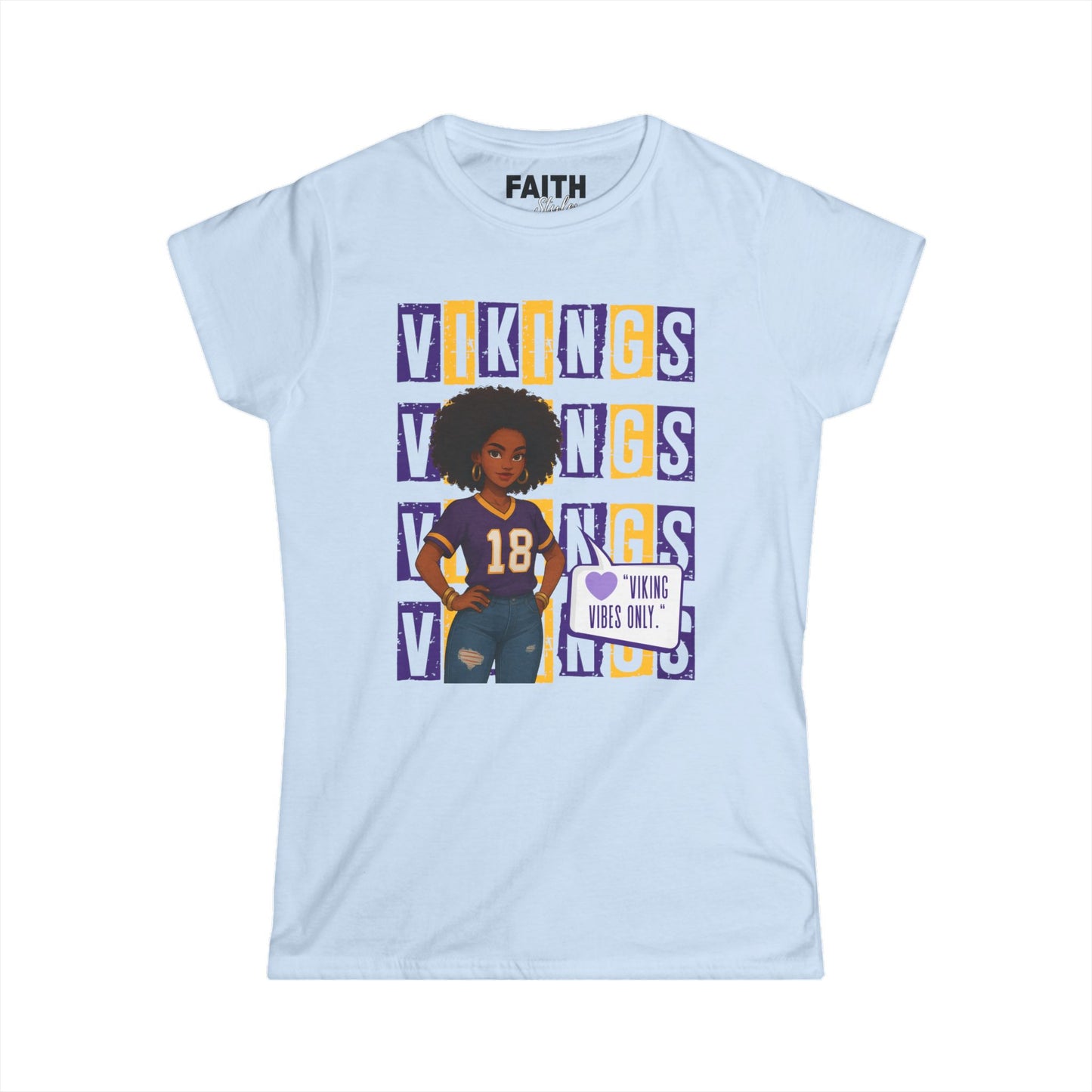 Vibrant Vikings Women's Tee, Perfect for Game Day, Sports Events, Casual Wear, Tailgating, Fan Merchandise