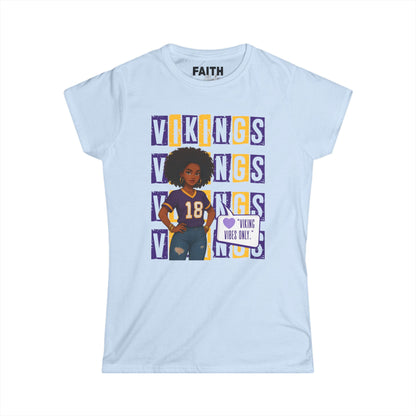Vibrant Vikings Women's Tee, Perfect for Game Day, Sports Events, Casual Wear, Tailgating, Fan Merchandise