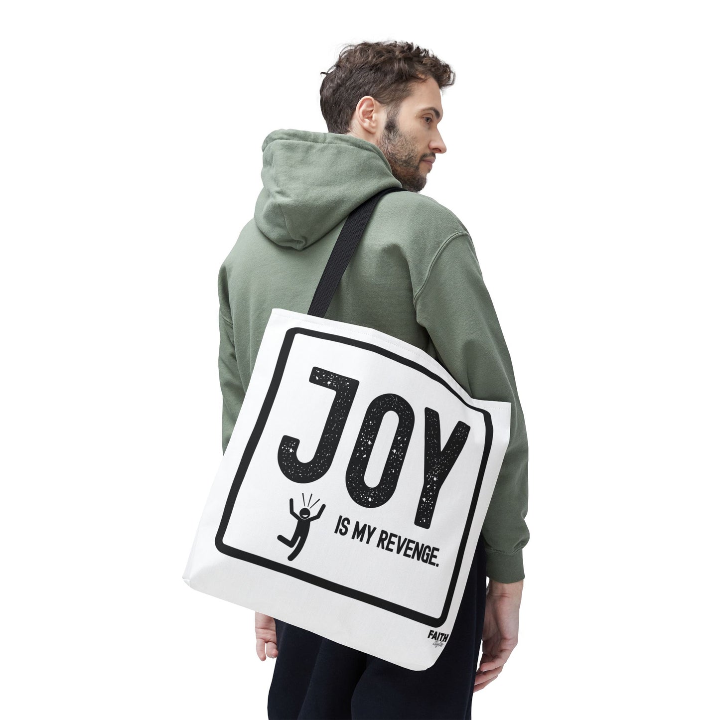 FaithStyles Joy Is My Revenge Tote Bag — Inspirational Graphic Canvas Tote