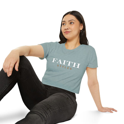 Women's Festival Crop Top - Faith Styles, Casual Summer Top, Music Festival Apparel, Boho Chic Tee, Everyday Wear