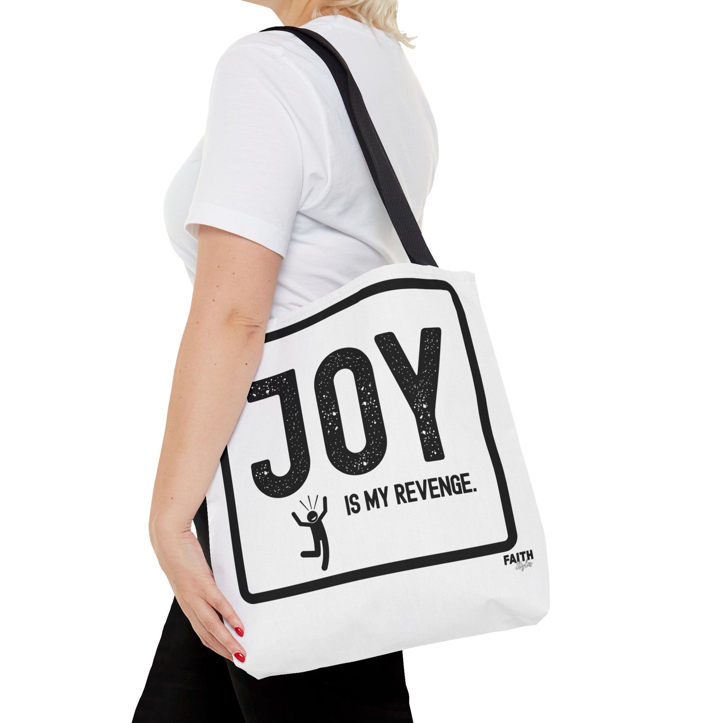 FaithStyles Joy Is My Revenge Tote Bag — Inspirational Graphic Canvas Tote