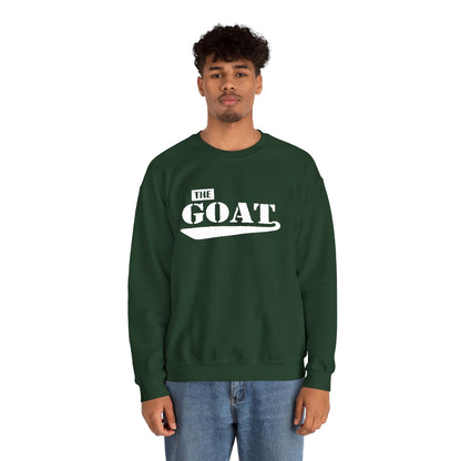 NEW FaithStyles Embroidery The GOAT Crewneck Sweatshirt – Bold White Graphic Pullover