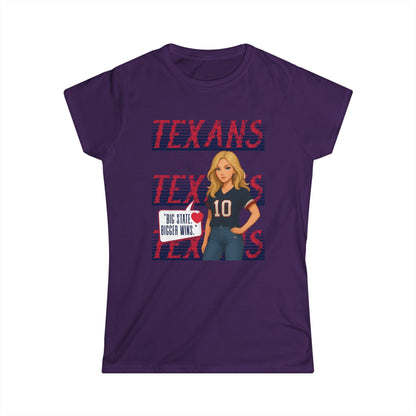 Texans Spirit Women's Tee, Game Day Shirt, Cute Fan Tee, State Pride Apparel, Sports Lover Gift