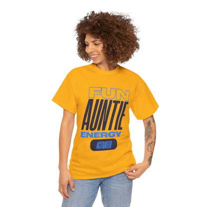 Fun Auntie Energy Activated Tee - Perfect Gift for Cool Aunts, Casual Wear, Gifting, Family Celebrations, Aunt's Day