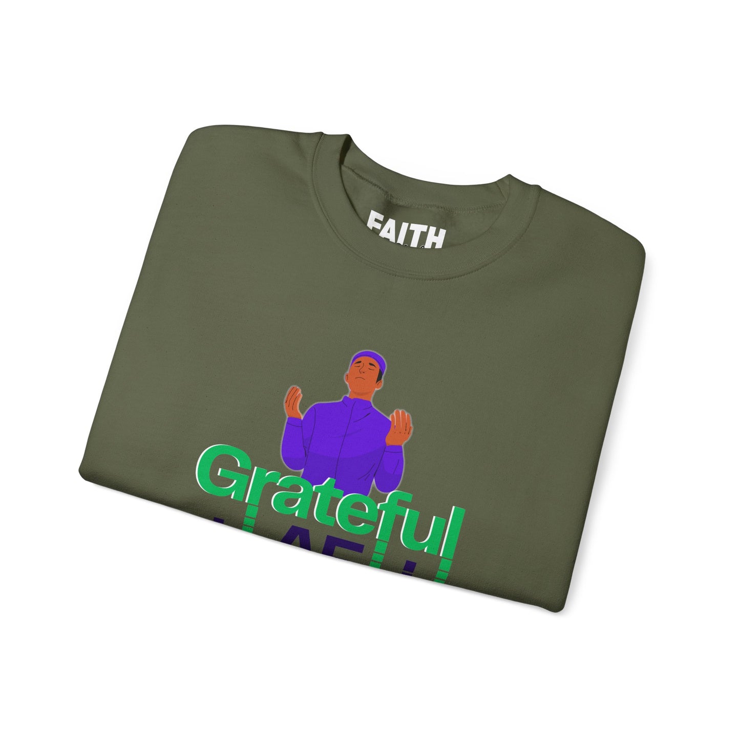Male Grateful AF Unisex Crewneck Sweatshirt | Cozy Gift for Friends, Thanksgiving Apparel, Everyday Comfort, Gratitude Expression