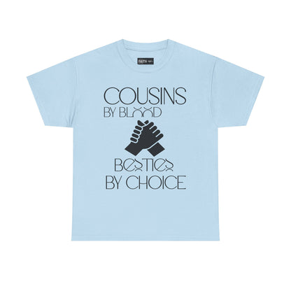 Cousins & Besties Tee, Unisex Heavy Cotton T-Shirt, Family Reunion Apparel, Friendship Gift, Casual Wear, Summer Style