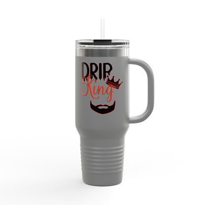 Drip King Insulated Travel Mug, 40oz | Perfect for Coffee Lovers, Gift for Him, Road Trips, Bearded Men, Stylish Drinkware