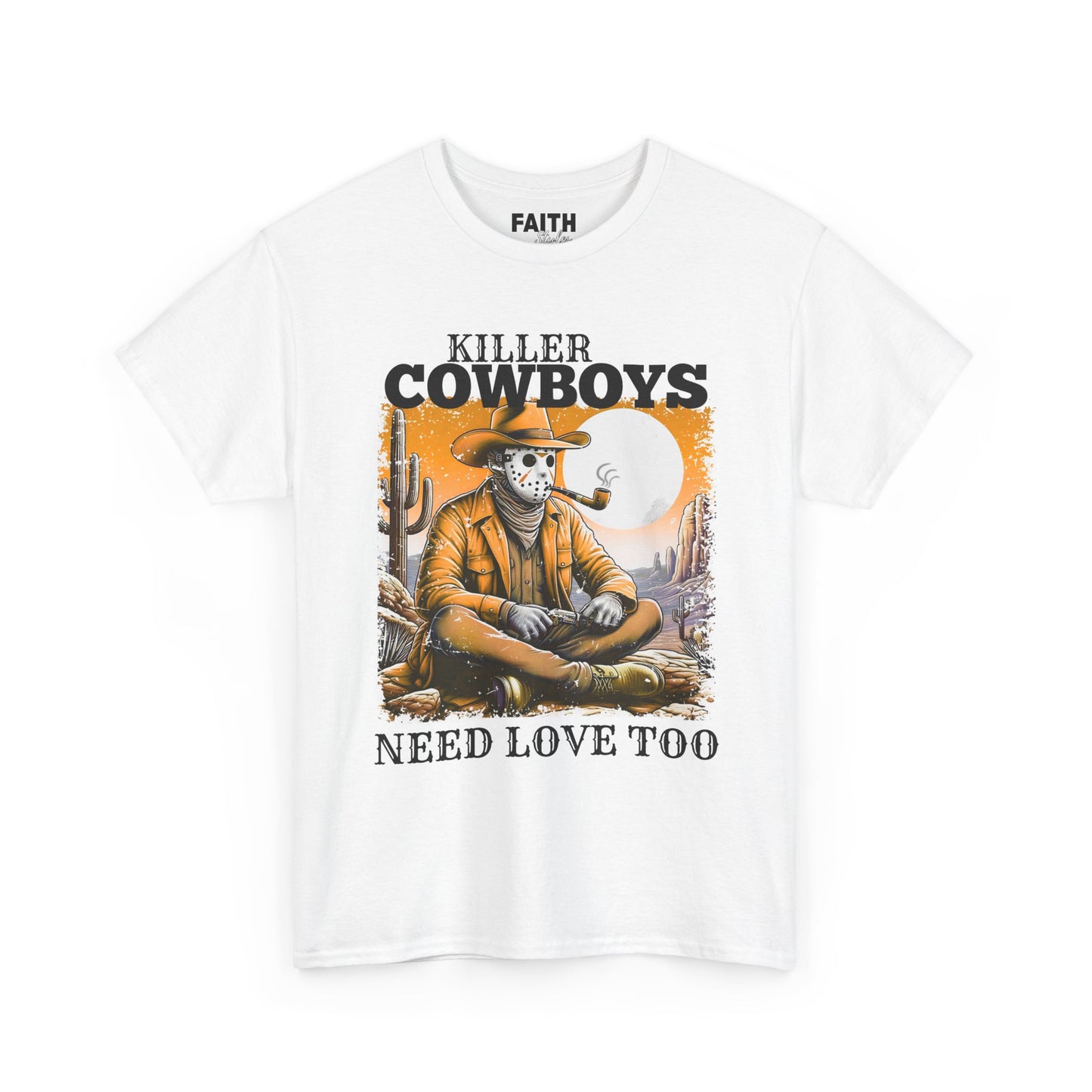 Killer Cowboys Graphic Tee, Unisex Heavy Cotton T-Shirt for Casual Wear, Cowboy Lover Gift, Western Occasion Apparel