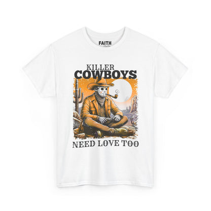 Killer Cowboys Graphic Tee, Unisex Heavy Cotton T-Shirt for Casual Wear, Cowboy Lover Gift, Western Occasion Apparel