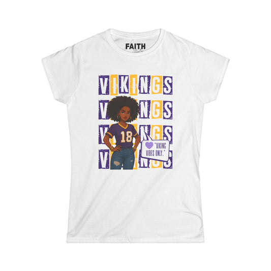 Vibrant Vikings Women's Tee, Perfect for Game Day, Sports Events, Casual Wear, Tailgating, Fan Merchandise