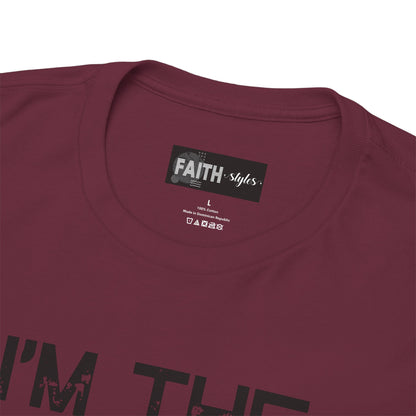 I'm the Favorite Unisex Heavy Cotton Tee, Funny Tee Shirt for Friends, Family Gift, Humor Top, Casual Wear, Birthday Gift, Everyday Comfort