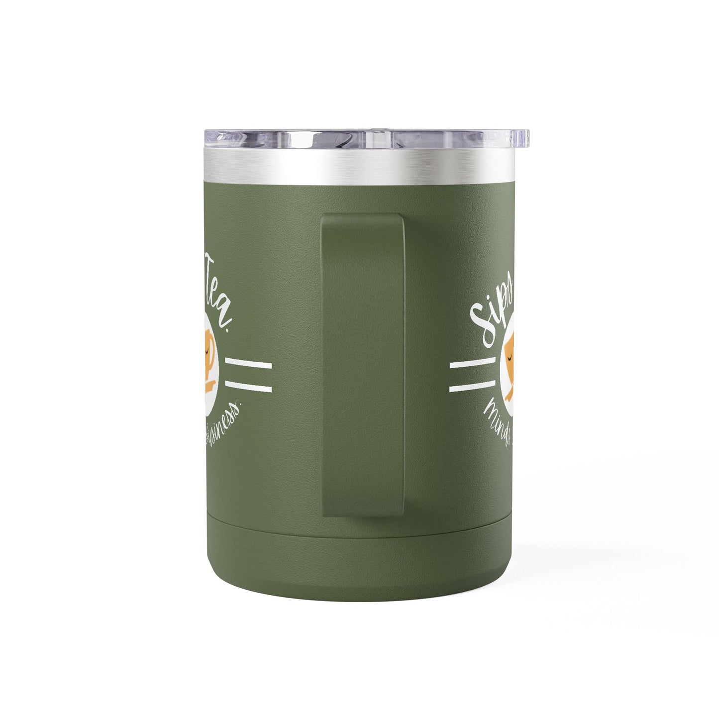 Coffee Lover's Tumbler with Sips Tea Design, Insulated Mug for Home, Travel, Gift for Coffee & Tea Lovers, Birthday, Office, Everyday Use