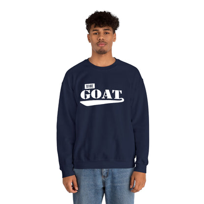 NEW FaithStyles Embroidery The GOAT Crewneck Sweatshirt – Bold White Graphic Pullover