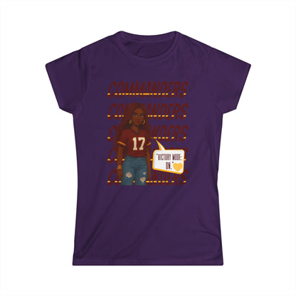 Commanders Women's Softstyle Tee - Fun Casual Shirt for Game Days, Fan Apparel, Perfect Gift for Sports Lovers, Comfortable & Stylish