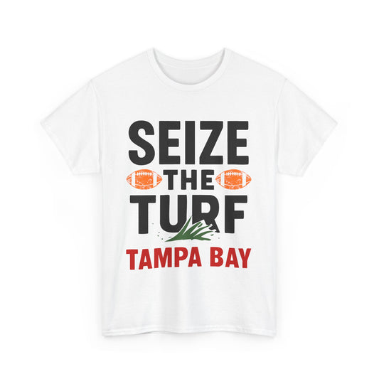 Male Heavy Cotton Tee - Seize the Turf Tampa Bay Football Shirt, Sports [...]