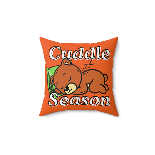 Autumn Cuddle Season Pillow - Cozy Home Decor, Great for Fall and Winter, Gift for Bear Lovers, Kids Room, Relaxation