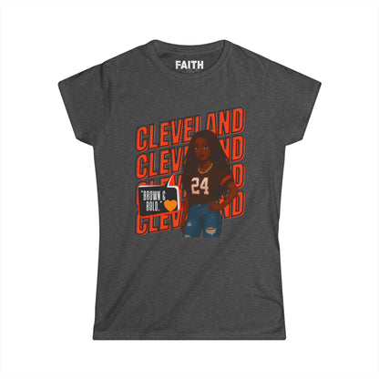 Cleveland Vibes Women's Tee — 'Brown N Bold' Graphic Shirt