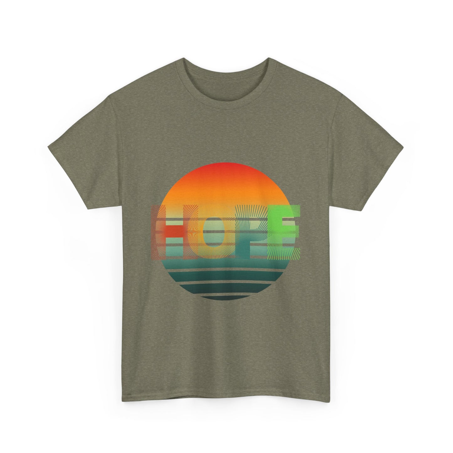 "HOPE" Sunset Vibes Unisex Cotton Tee, Summer T-Shirt, Gift for Him/Her, Casual Wear, Beach Day Outfit, Eco-Friendly Fashion