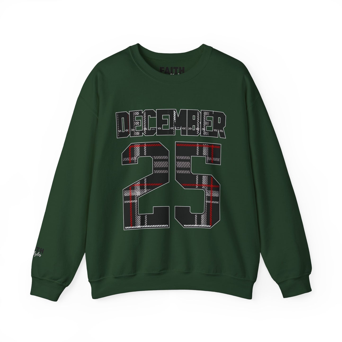 December 25 Plaid Number Crewneck Sweatshirt