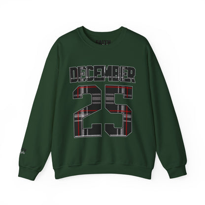 December 25 Plaid Number Crewneck Sweatshirt