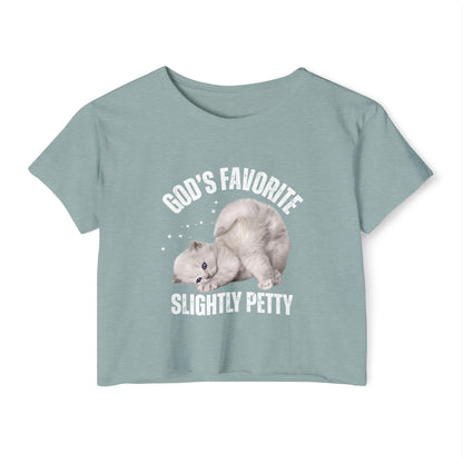 God's Favorite Slightly Petty Women's Festival Crop Top, Cute Summer Shirt, Fun Graphic Tee, Festival Outfit, Trendy Streetwear