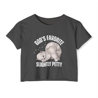 God's Favorite Slightly Petty Women's Festival Crop Top, Cute Summer Shirt, Fun Graphic Tee, Festival Outfit, Trendy Streetwear