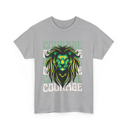 Courageous Lion Tee, Motivational Shirt, Unisex Cotton T-Shirt, Gift for Strength, Inspirational Apparel, Courage Theme