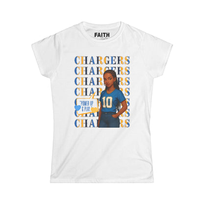 Charger Pride Women's Tee - Softstyle Sporty Shirt, Game Day Apparel, Casual Wear, Fan Fashion, Gift for Her