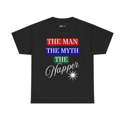 The Man, The Myth, The Napper Tee - Funny Unisex Cotton T-Shirt, Gift for Nap Lovers, Humor Apparel, Relaxation Shirt, Fun Sleepwear