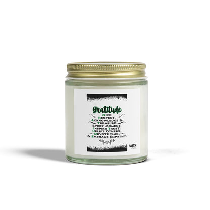 FaithStyles "GRATITUDE" Scented Wax Candles, Coconut Apricot Wax (4oz, 9oz)