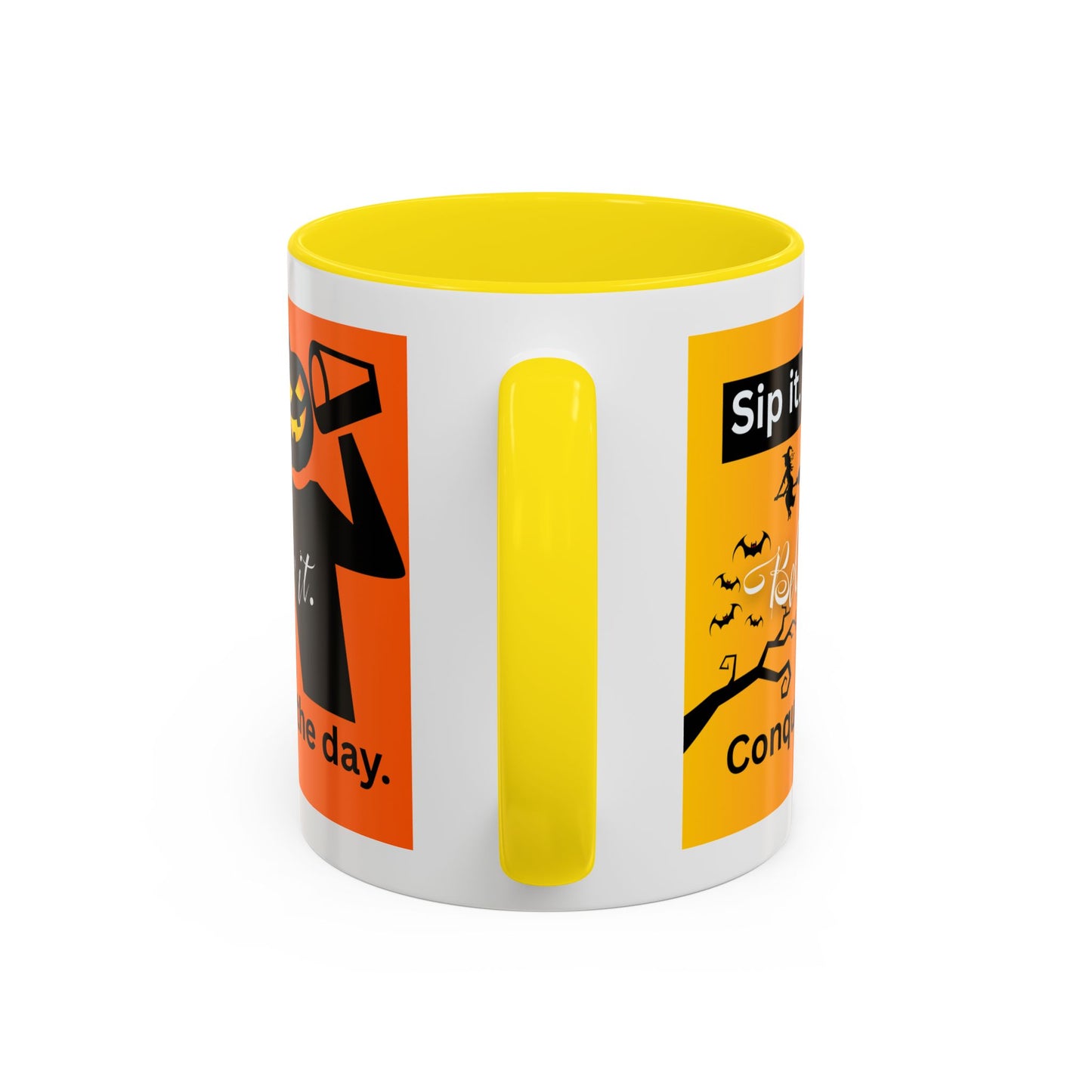Halloween-Themed Coffee Mug, Sip It Believe It Conquer the Day, Fall Decor, Gift for Pumpkin Lovers, Autumn Kitchenware