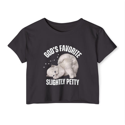 God's Favorite Slightly Petty Women's Festival Crop Top, Cute Summer Shirt, Fun Graphic Tee, Festival Outfit, Trendy Streetwear
