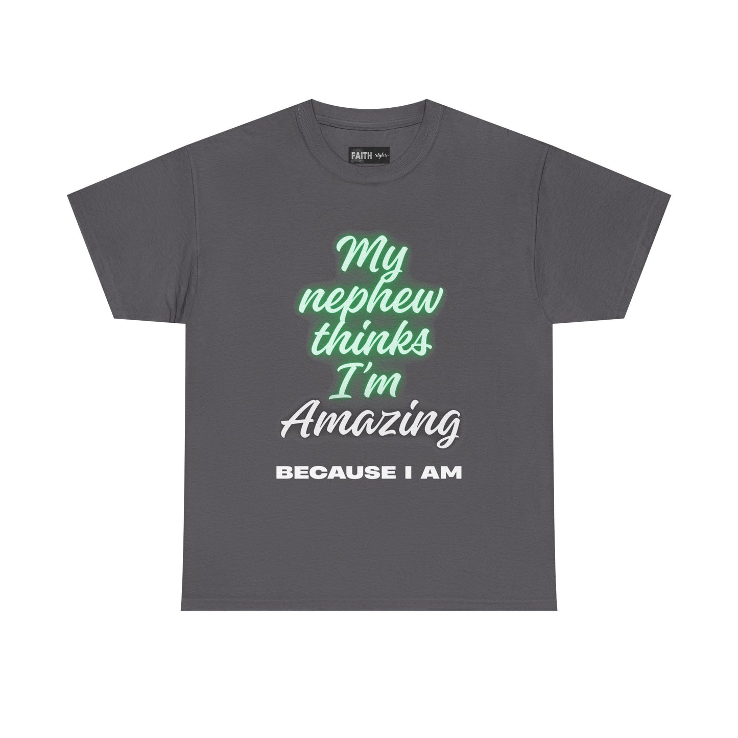 Unisex Heavy Cotton Tee - My Nephew Thinks I'm Amazing, Perfect Gift for Family, Birthday Tee, Funny Quote Shirt, Casual Wear, Gifts [...]