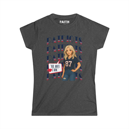Patriots Fan Women's Tee, Sports T-Shirt, Football Apparel, Game Day Shirt, Women's Casual Wear, Team Spirit Clothing