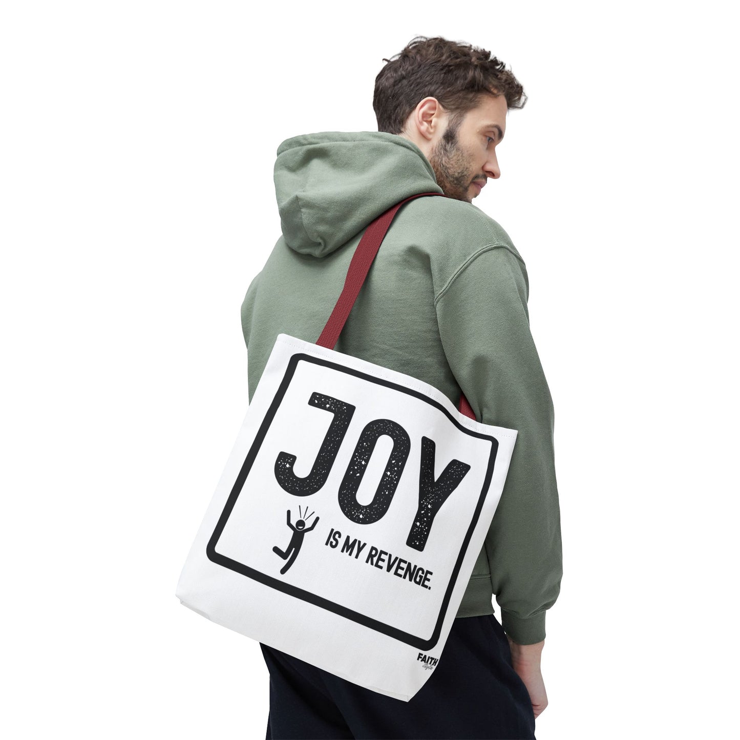 FaithStyles Joy Is My Revenge Tote Bag — Inspirational Graphic Canvas Tote