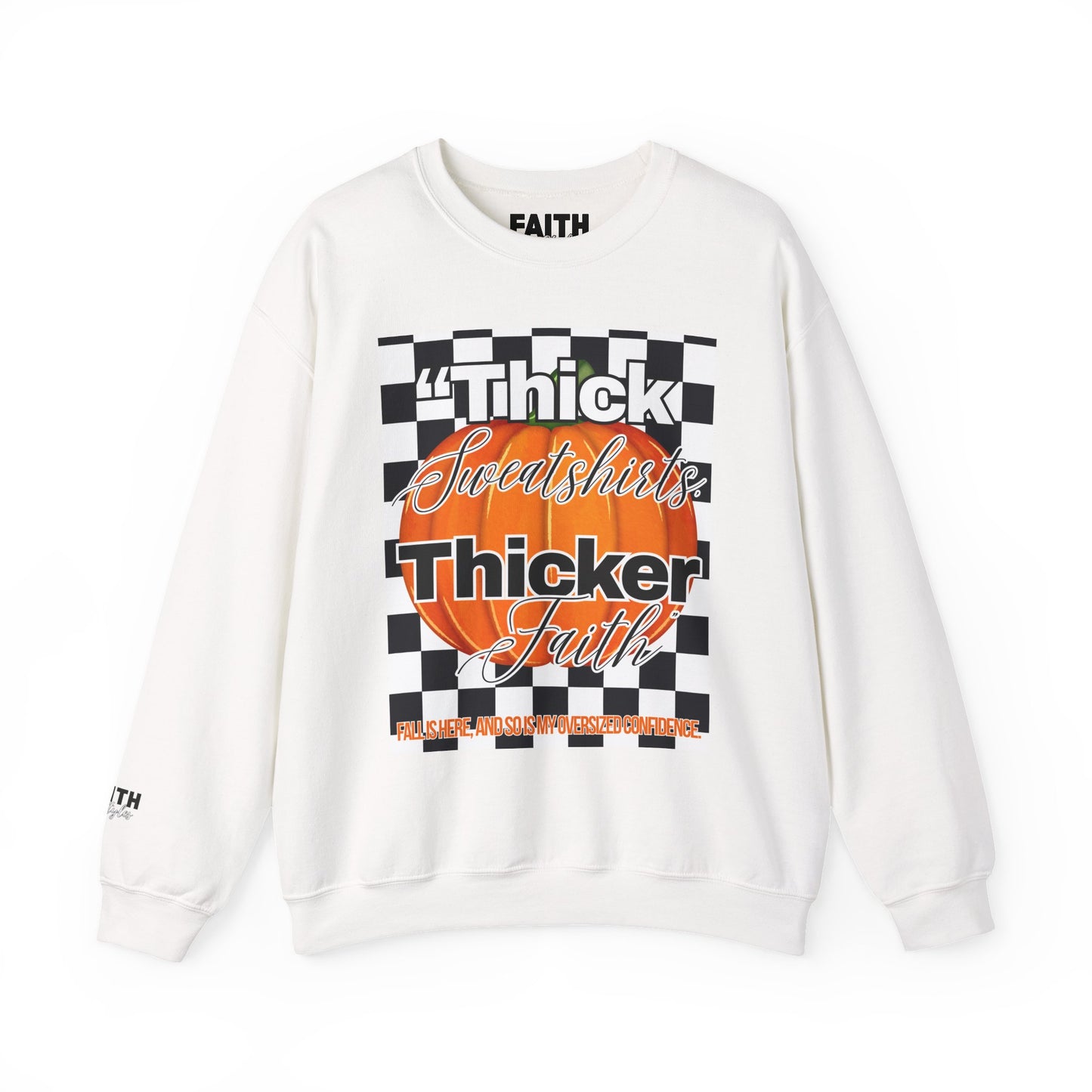 FaithStyles Thick Sweatshirts Pumpkin, Unisex Graphic Sweatshirt, Crewneck Sweatshirt, Sports Apparel, Cozy Casual Wear