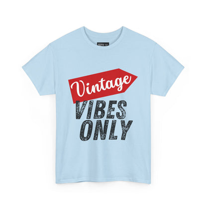 Vintage Vibes Only Unisex Heavy Cotton Tee, Retro T-Shirt, Trendy Gift for Him/Her, Casual Wear, Music Festival Outfit