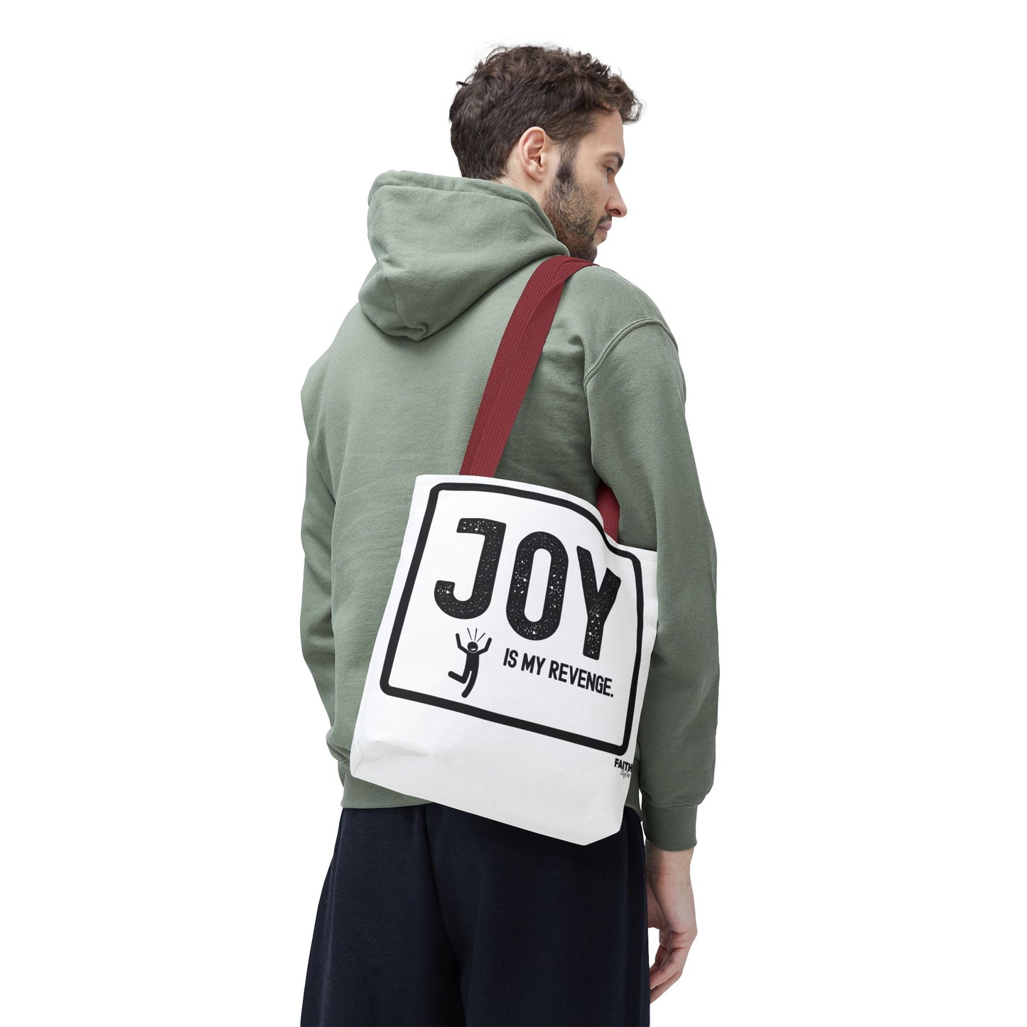 FaithStyles Joy Is My Revenge Tote Bag — Inspirational Graphic Canvas Tote