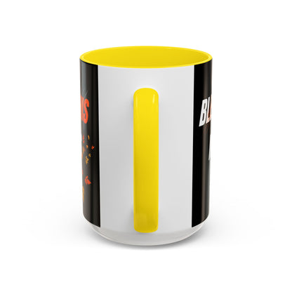 Bless This Mess Coffee Mug, Autumn Mug, Funny Mug Gift, Black Ceramic Mug, Fall Coffee Cup