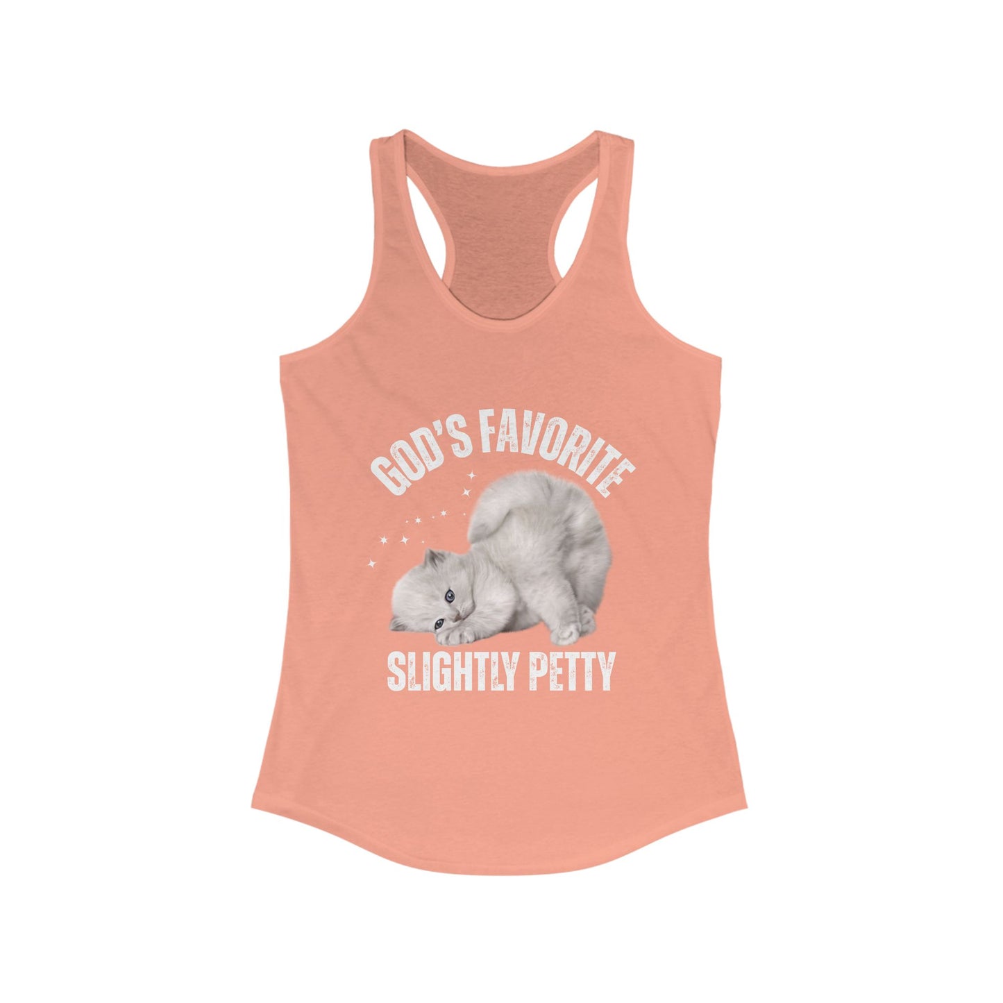 Funny Cat Tank Top, Women's Racerback, God’s Favorite, Perfect Gift for Cat Lovers, Casual Wear, Pet Owner Apparel
