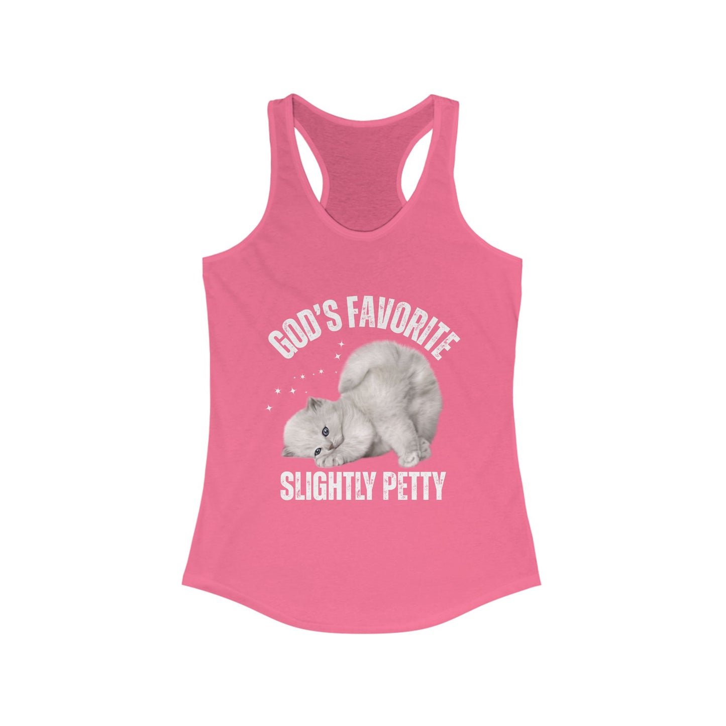 Funny Cat Tank Top, Women's Racerback, God’s Favorite, Perfect Gift for Cat Lovers, Casual Wear, Pet Owner Apparel