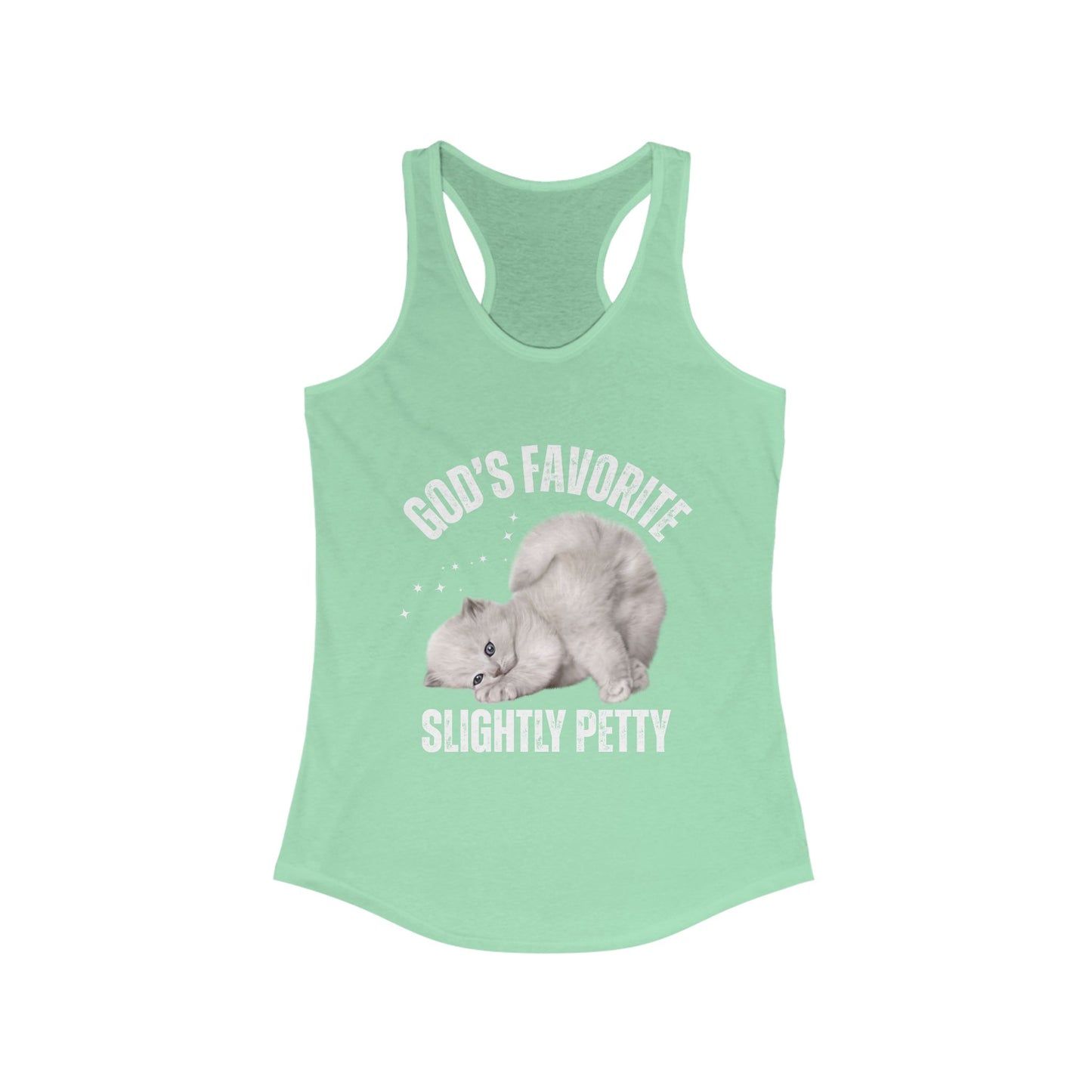 Funny Cat Tank Top, Women's Racerback, God’s Favorite, Perfect Gift for Cat Lovers, Casual Wear, Pet Owner Apparel
