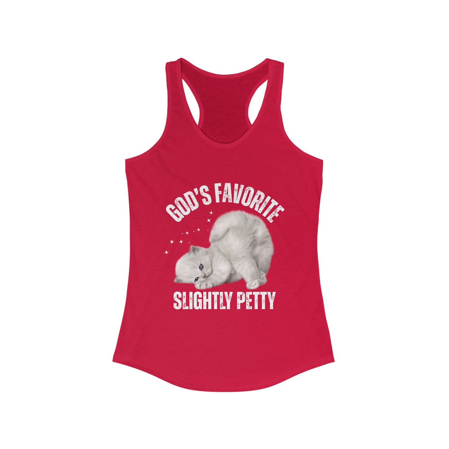 Funny Cat Tank Top, Women's Racerback, God’s Favorite, Perfect Gift for Cat Lovers, Casual Wear, Pet Owner Apparel