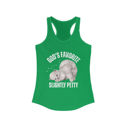 Funny Cat Tank Top, Women's Racerback, God’s Favorite, Perfect Gift for Cat Lovers, Casual Wear, Pet Owner Apparel